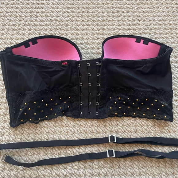 PINK by Victoria’s Secret Studded Black Strapless Bra Size 34A - Picture 4 of 8